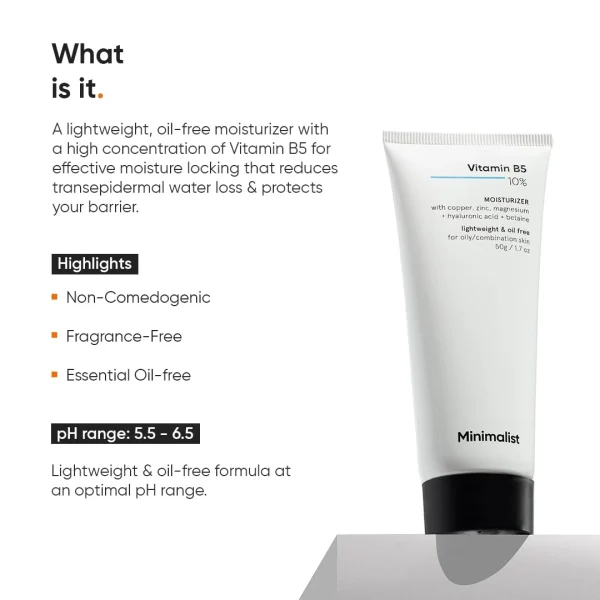 Minimalist Vitamin B5 Oil-Free Moisturizer 50g (2) Minimalist Vitamin B5 10% Oil-Free Moisturizer for Face